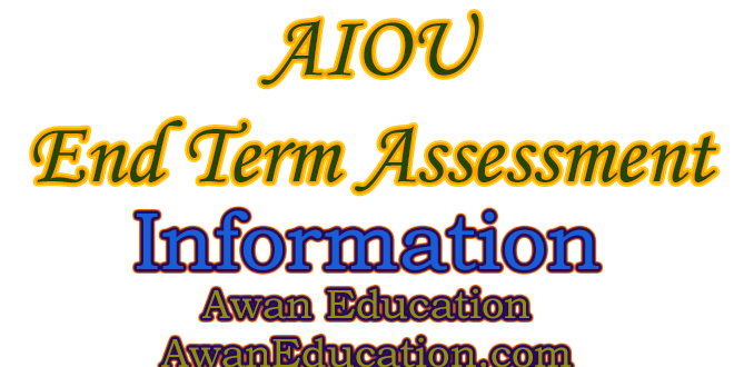 AIOU End Term Assessment Autumn 2019